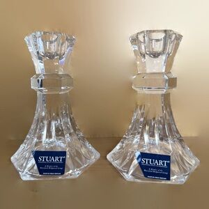 Vintage Stuart Crystal Candle Holders